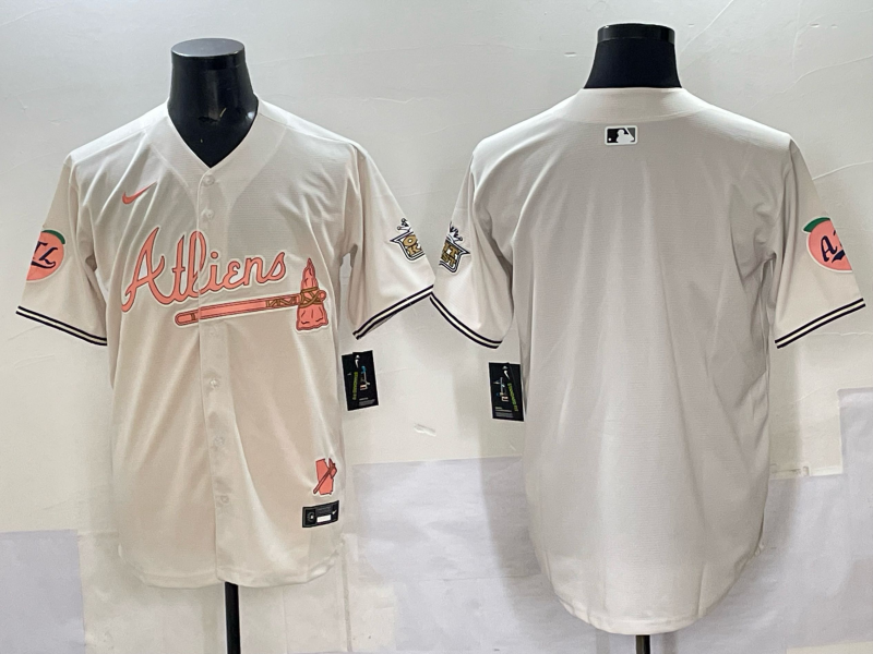 Men Atlanta Braves blank cream Nike 2025 MLB Jersey style 008